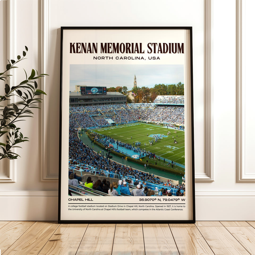 Kenan Memorial Stadium Football Retro Wall Art