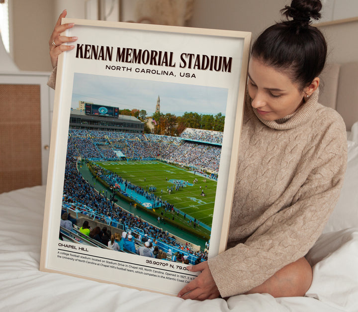 Kenan Memorial Stadium Football Retro Wall Art