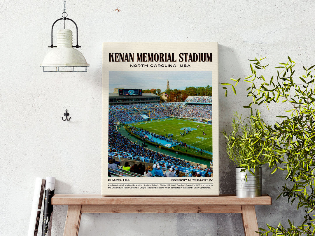 Kenan Memorial Stadium Football Retro Wall Art