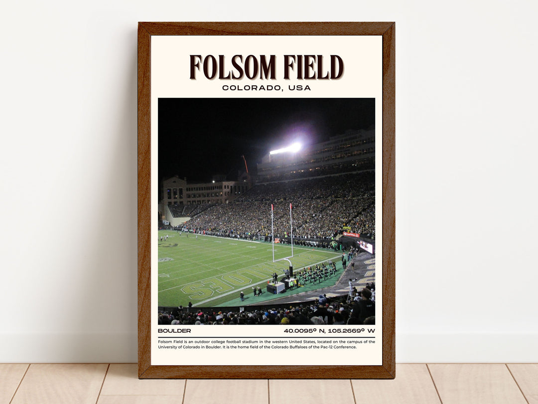 Folsom Field Stadium Football Retro Wall Art