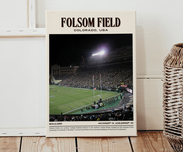 Folsom Field Stadium Football Retro Wall Art