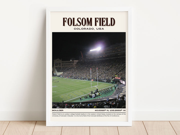 Folsom Field Stadium Football Retro Wall Art