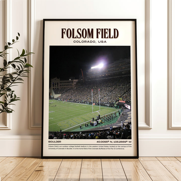 Folsom Field Stadium Football Retro Wall Art