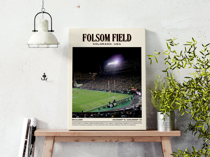 Folsom Field Stadium Football Retro Wall Art