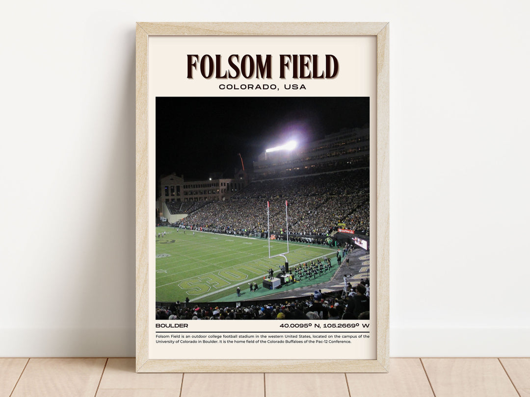 Folsom Field Stadium Football Retro Wall Art