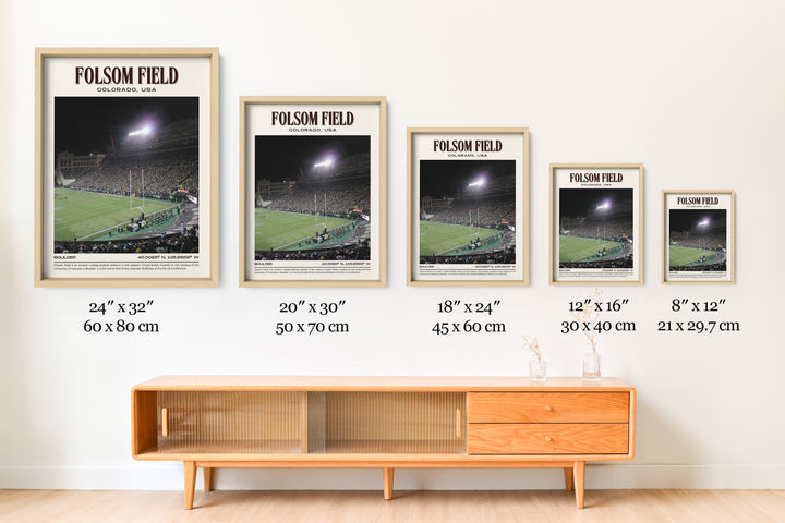 Folsom Field Stadium Football Retro Wall Art