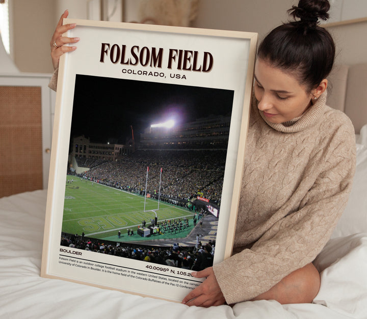 Folsom Field Stadium Football Retro Wall Art