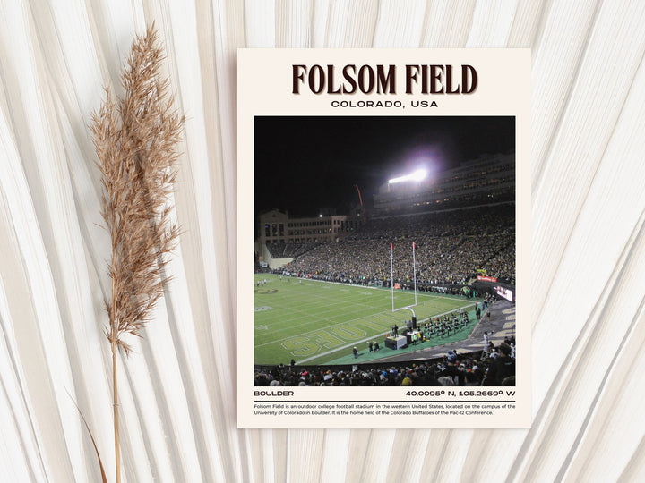 Folsom Field Stadium Football Retro Wall Art