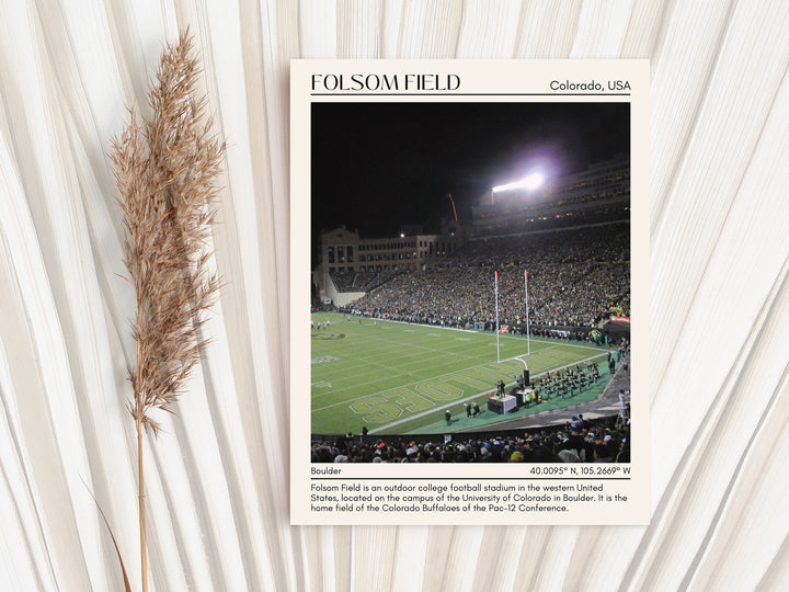 Folsom Field Stadium Football Minimal Wall Art