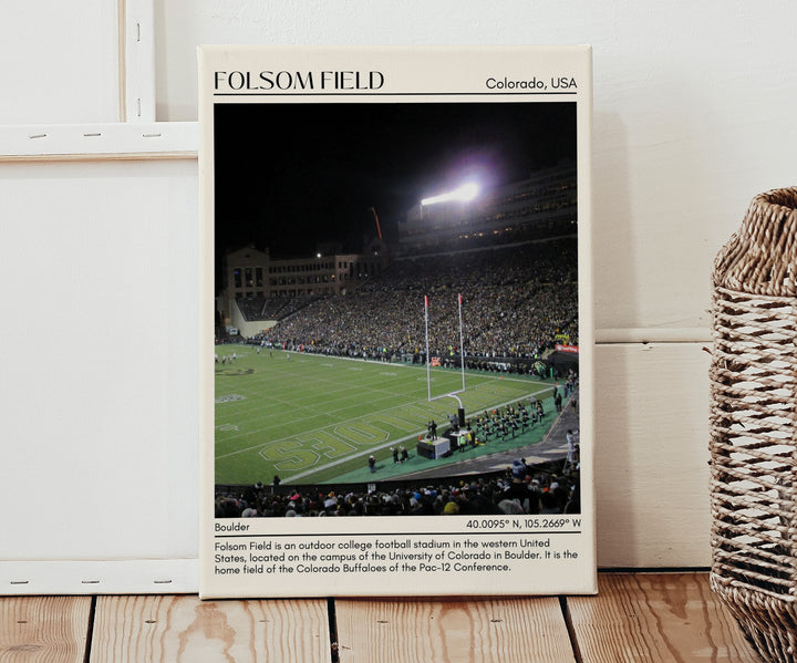 Folsom Field Stadium Football Minimal Wall Art