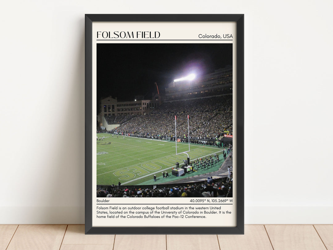 Folsom Field Stadium Football Minimal Wall Art