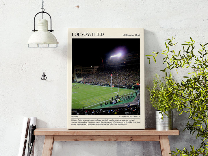 Folsom Field Stadium Football Minimal Wall Art