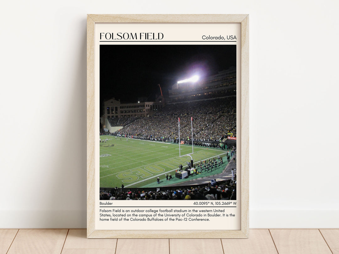 Folsom Field Stadium Football Minimal Wall Art