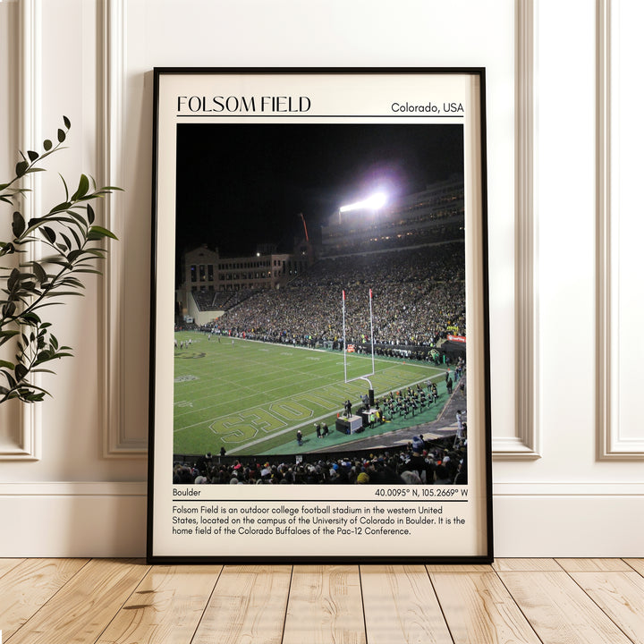 Folsom Field Stadium Football Minimal Wall Art