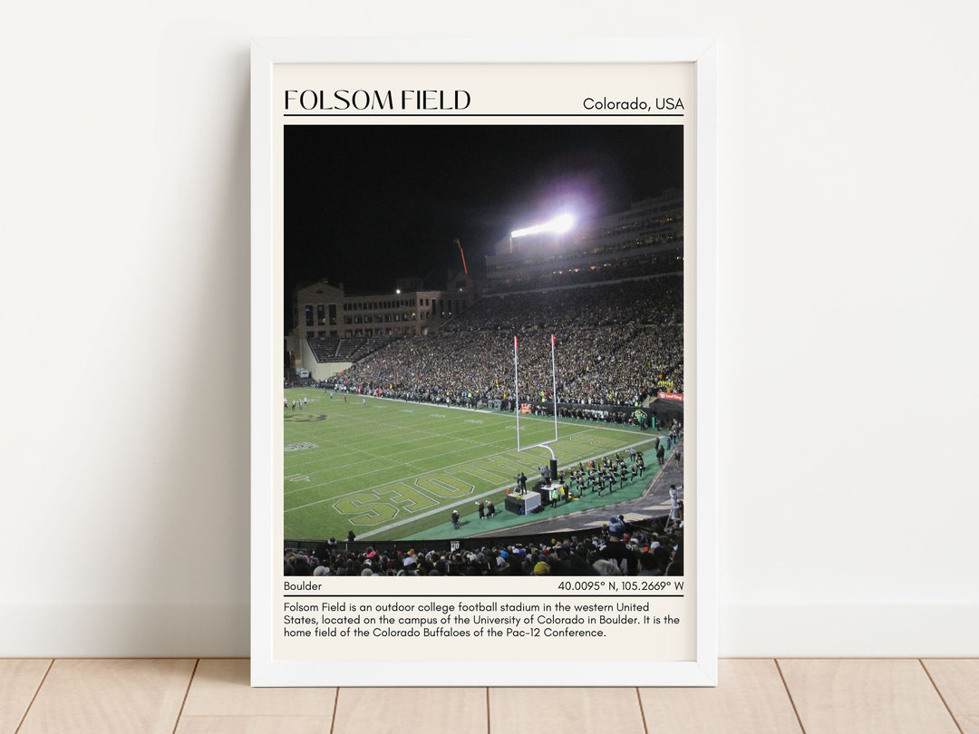 Folsom Field Stadium Football Minimal Wall Art