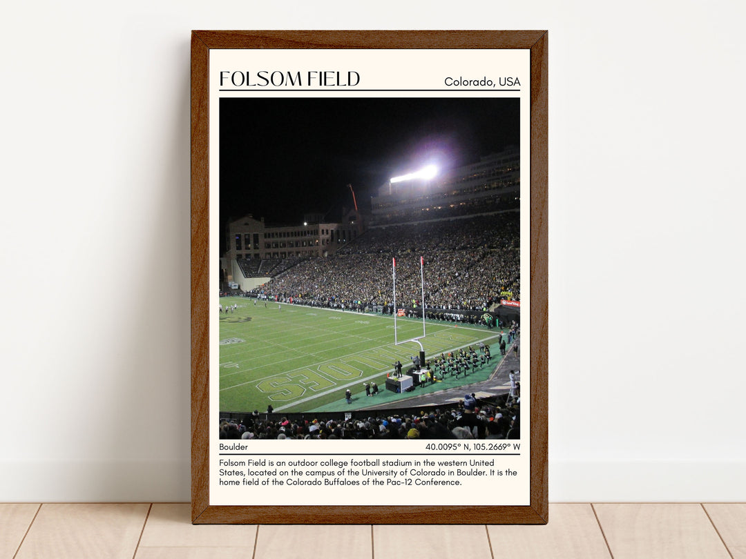 Folsom Field Stadium Football Minimal Wall Art