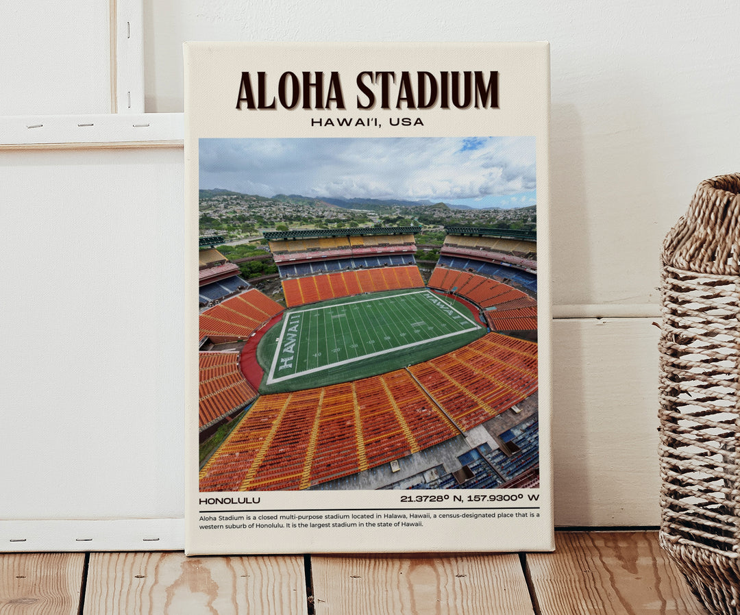 Aloha Stadium Football Retro Wall Art