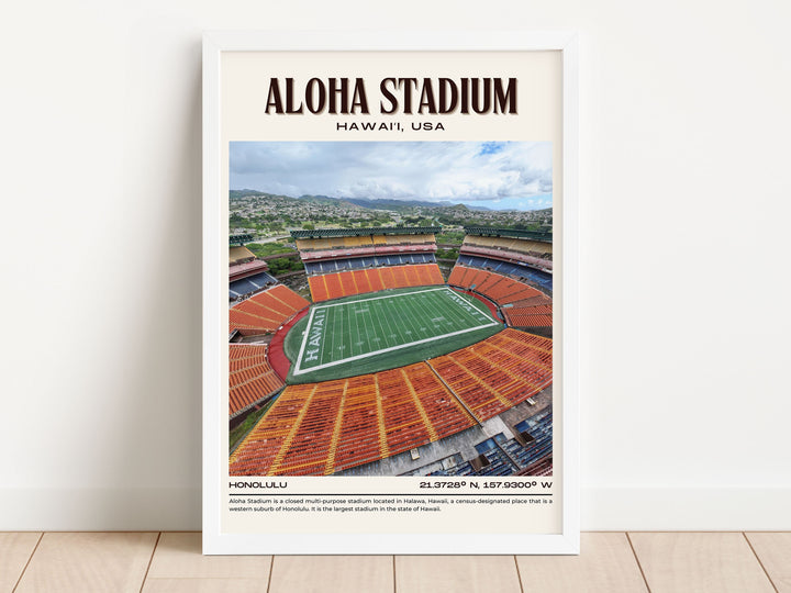 Aloha Stadium Football Retro Wall Art