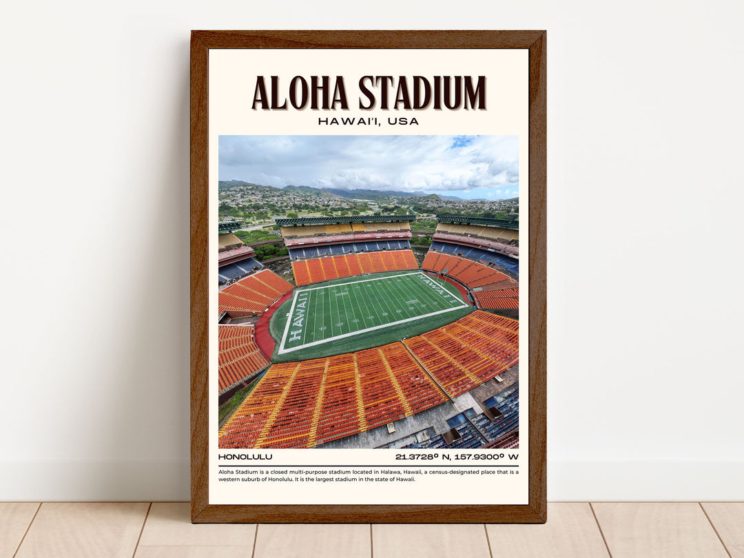 Aloha Stadium Football Retro Wall Art