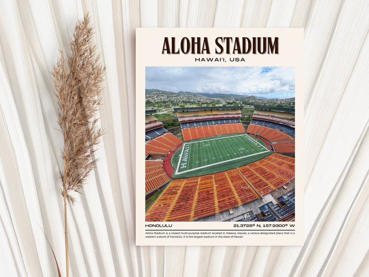 Aloha Stadium Football Retro Wall Art