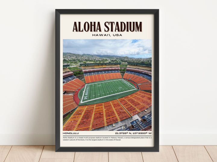 Aloha Stadium Football Retro Wall Art