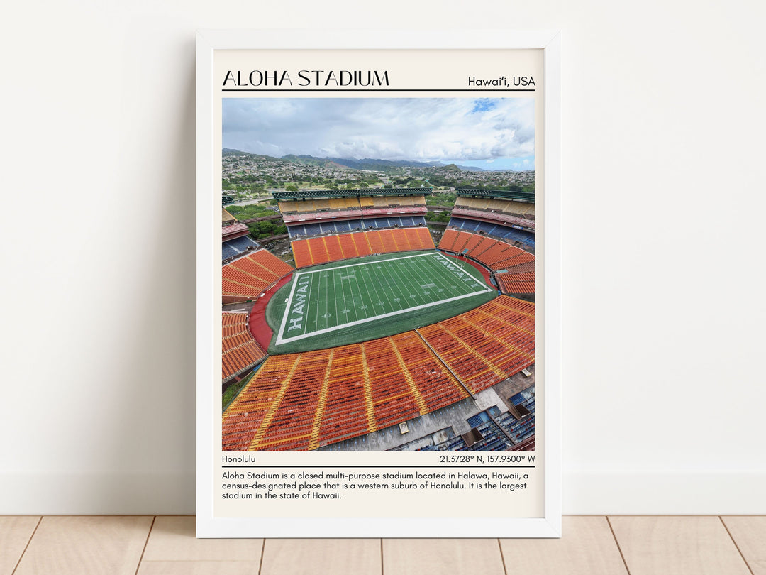 Aloha Stadium Football Minimal Wall Art