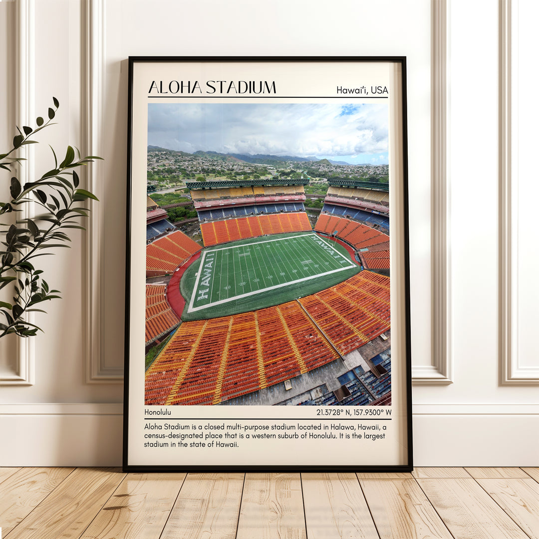 Aloha Stadium Football Minimal Wall Art