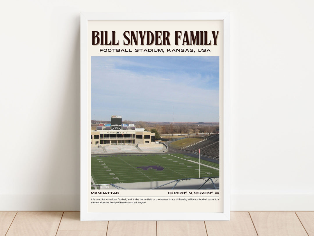 Bill Snyder Family Football Stadium Football Retro Wall Art