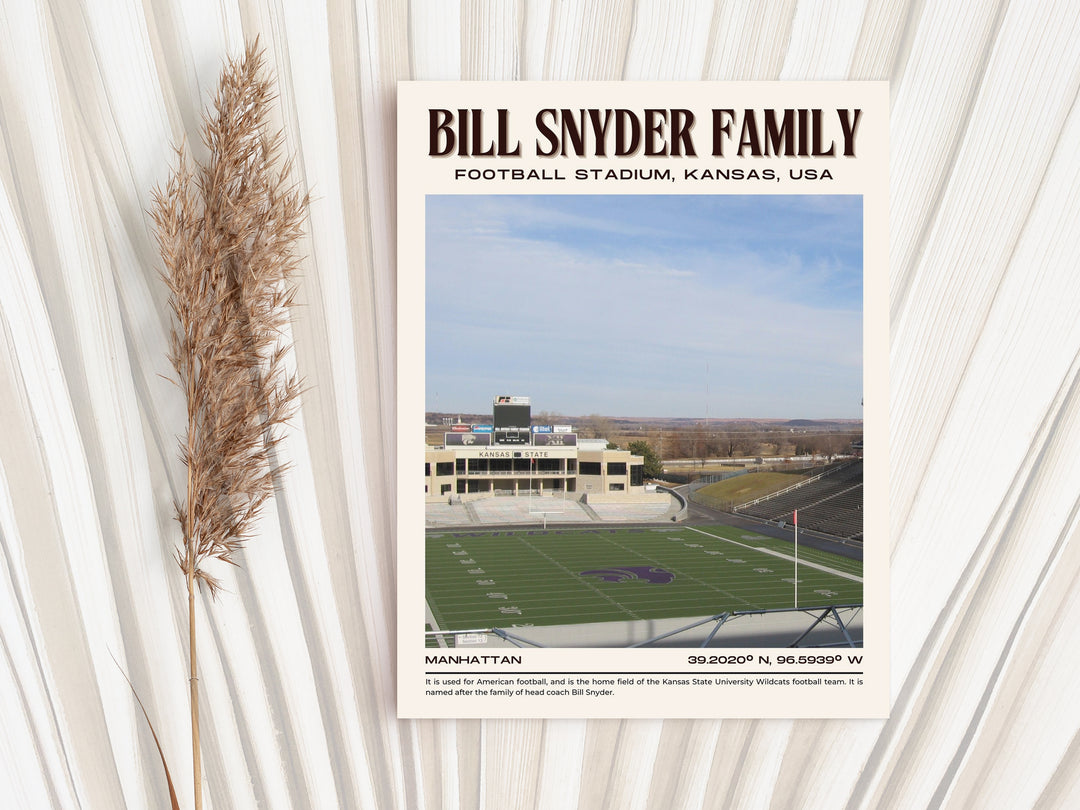 Bill Snyder Family Football Stadium Football Retro Wall Art