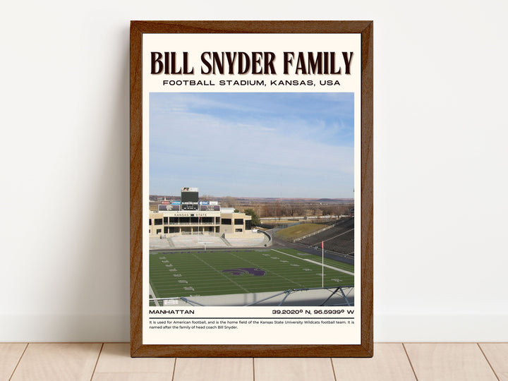 Bill Snyder Family Football Stadium Football Retro Wall Art