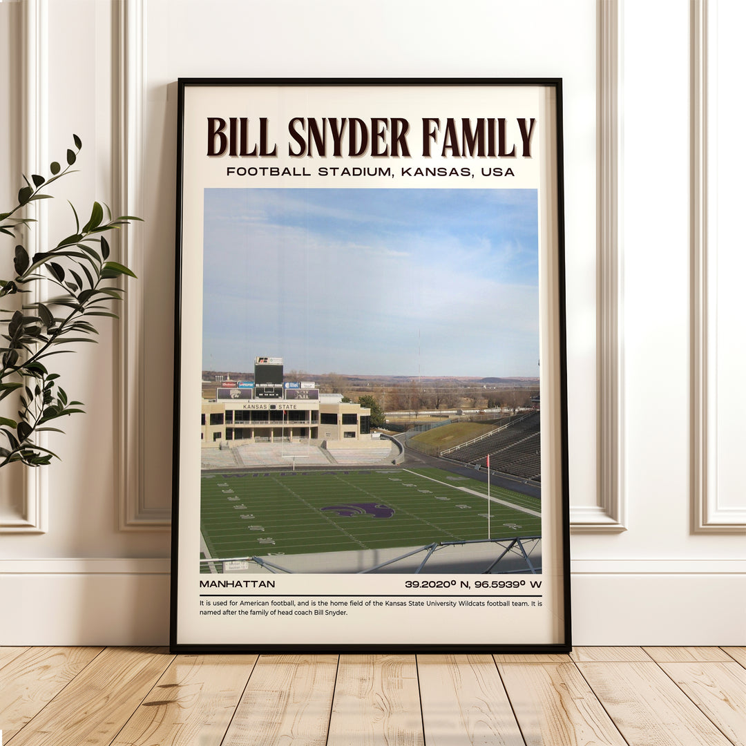 Bill Snyder Family Football Stadium Football Retro Wall Art