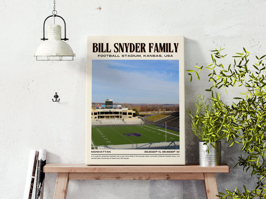 Bill Snyder Family Football Stadium Football Retro Wall Art