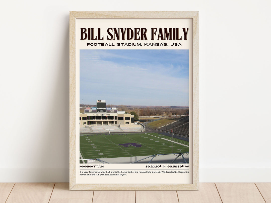 Bill Snyder Family Football Stadium Football Retro Wall Art