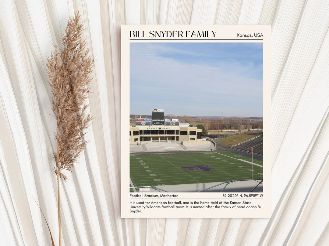 Bill Snyder Family Football Stadium Football Minimal Wall Art