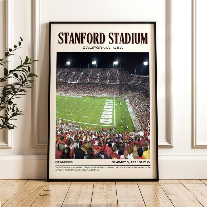 Stanford Stadium Football Retro Wall Art