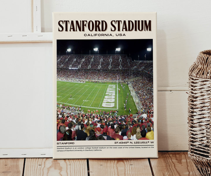 Stanford Stadium Football Retro Wall Art