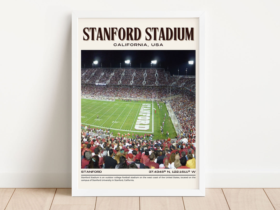 Stanford Stadium Football Retro Wall Art