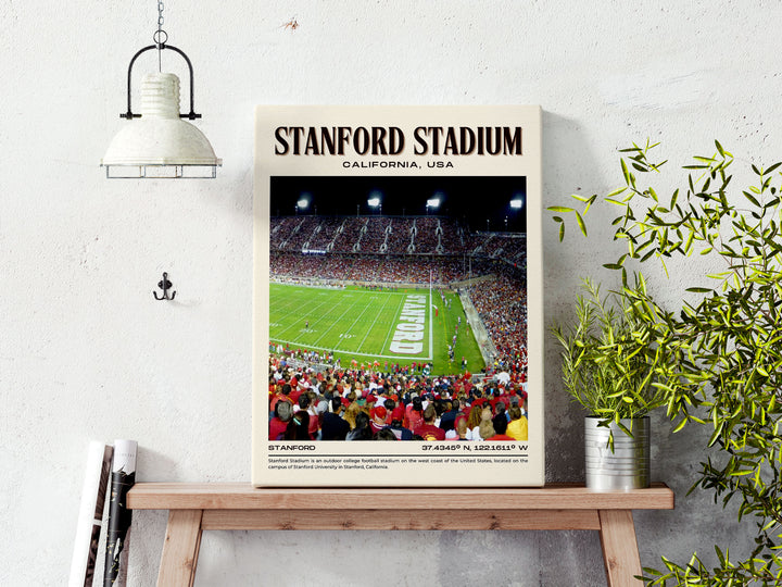 Stanford Stadium Football Retro Wall Art