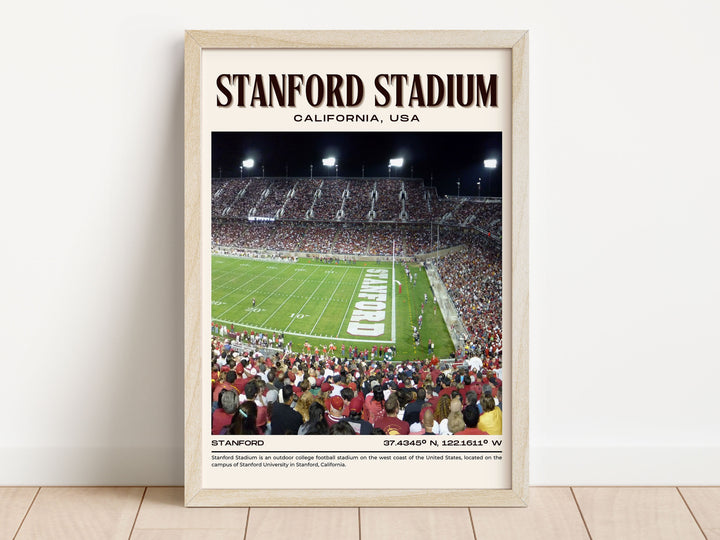 Stanford Stadium Football Retro Wall Art