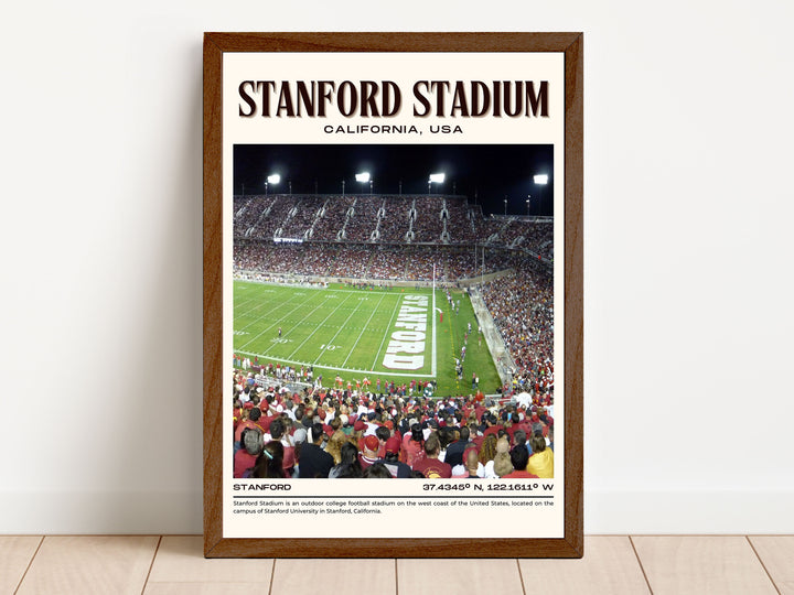 Stanford Stadium Football Retro Wall Art