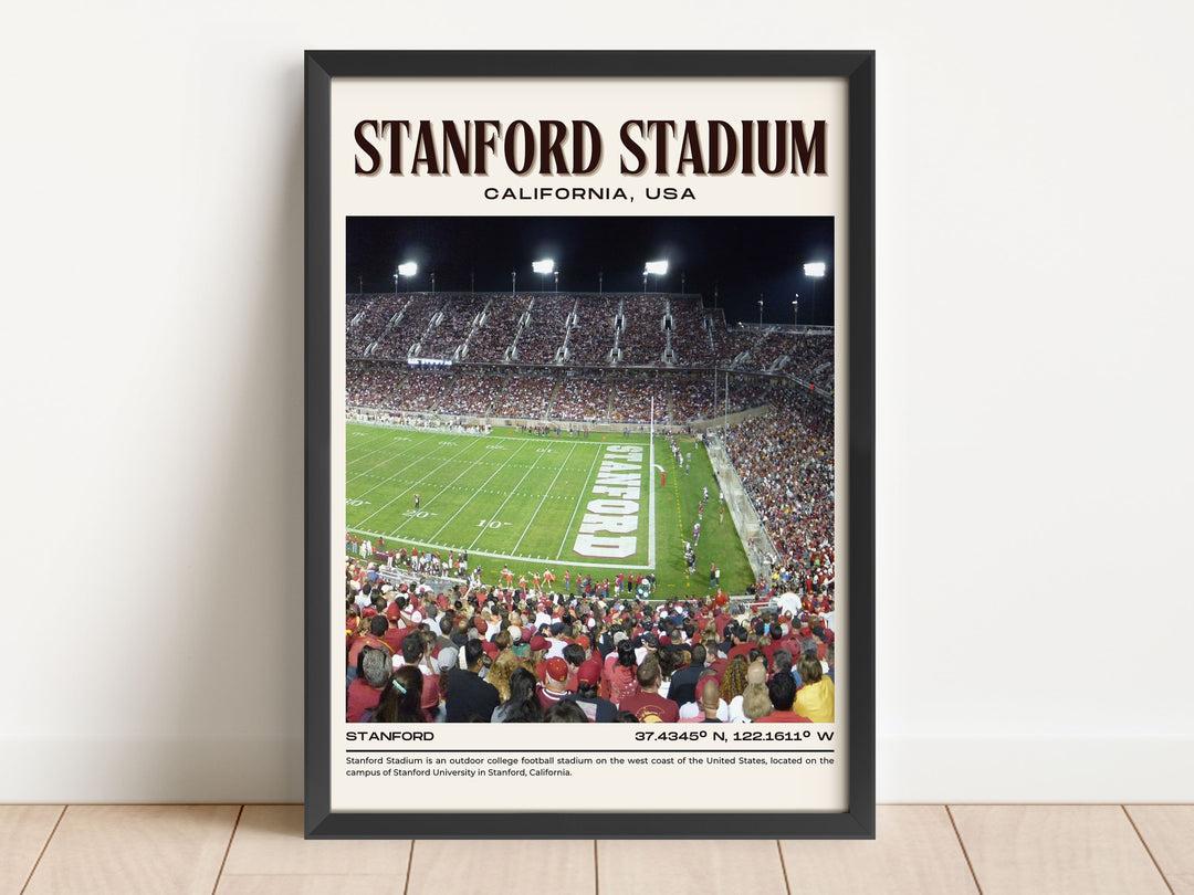 Stanford Stadium Football Retro Wall Art