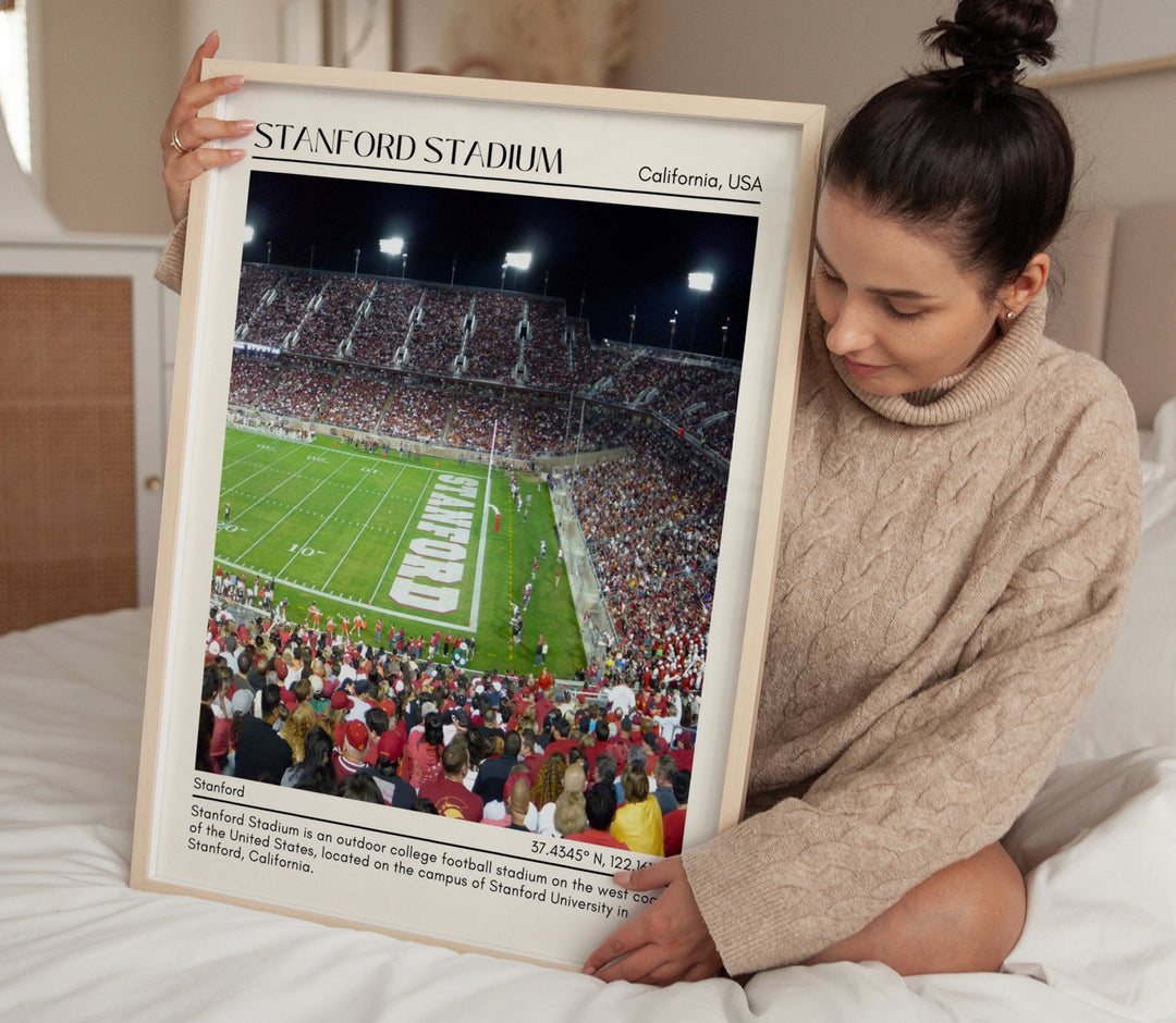 Stanford Stadium Football Minimal Wall Art