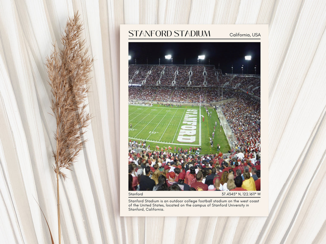 Stanford Stadium Football Minimal Wall Art