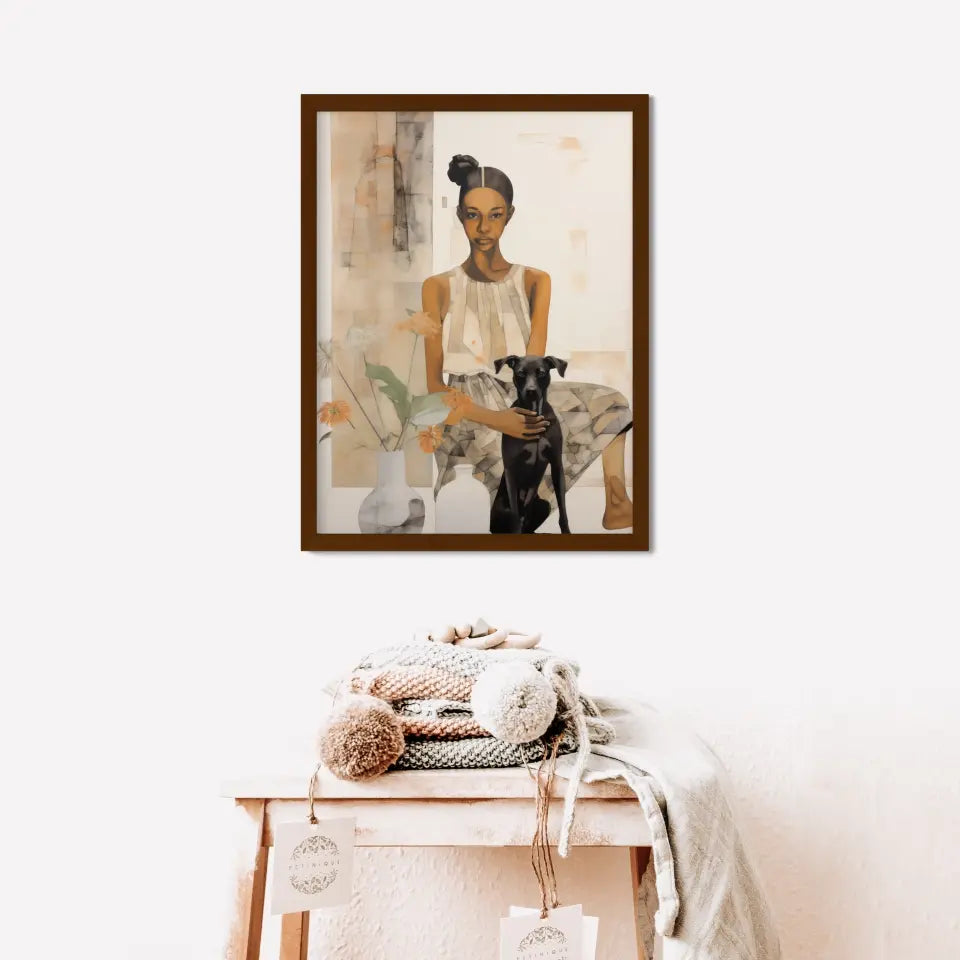 Abstract "The Girl" Classic Wall Art in Minimal Style