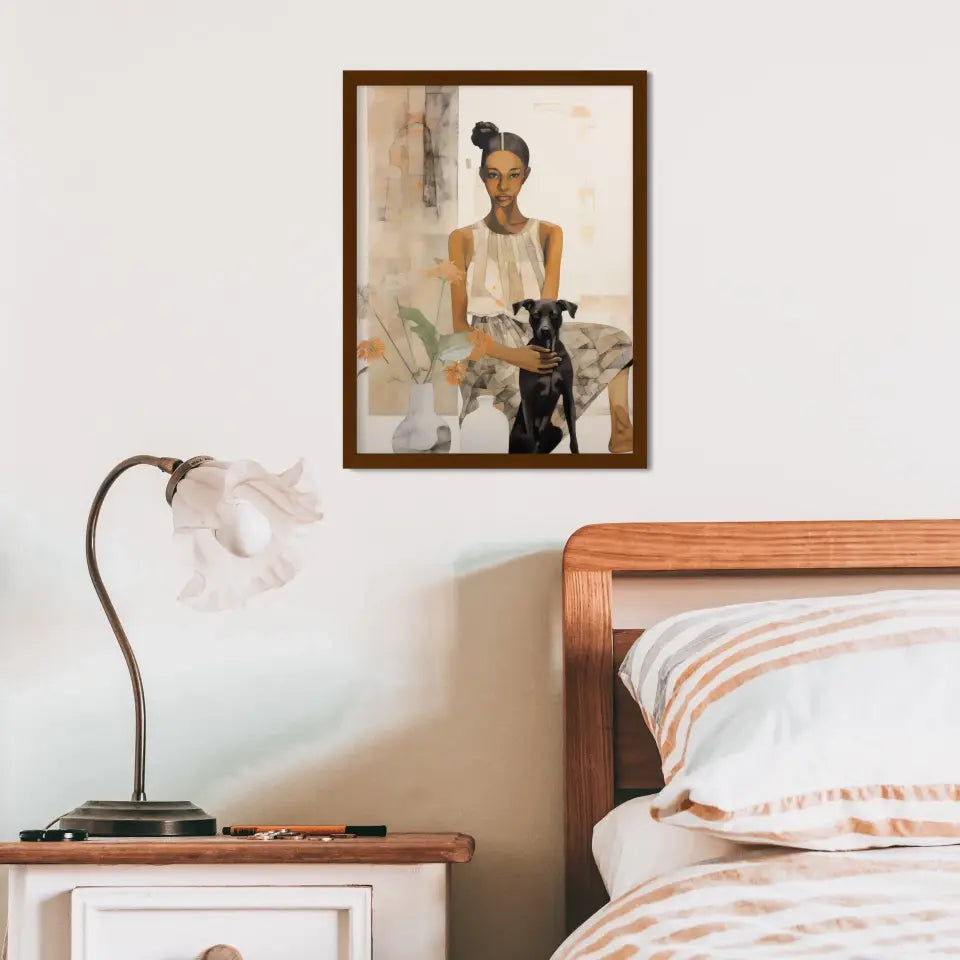 Abstract "The Girl" Classic Wall Art in Minimal Style