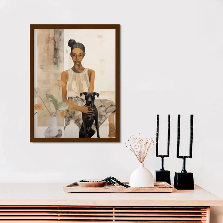 Abstract "The Girl" Classic Wall Art in Minimal Style