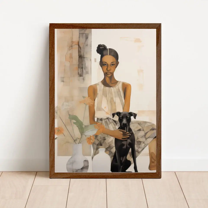 Abstract "The Girl" Classic Wall Art in Minimal Style