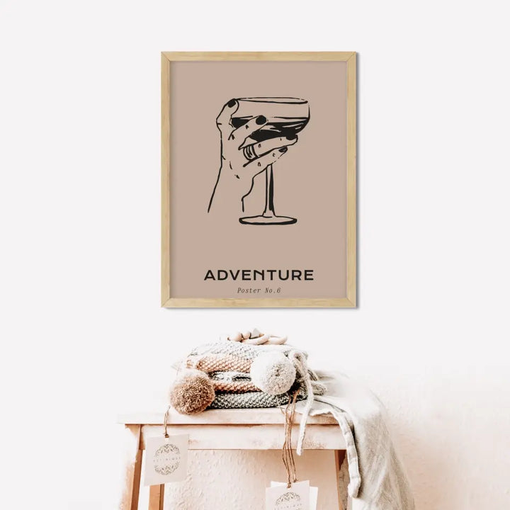 "Adventure" Travel Minimal Poster for Living Room