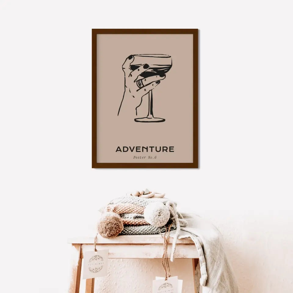 "Adventure" Travel Minimal Poster for Living Room