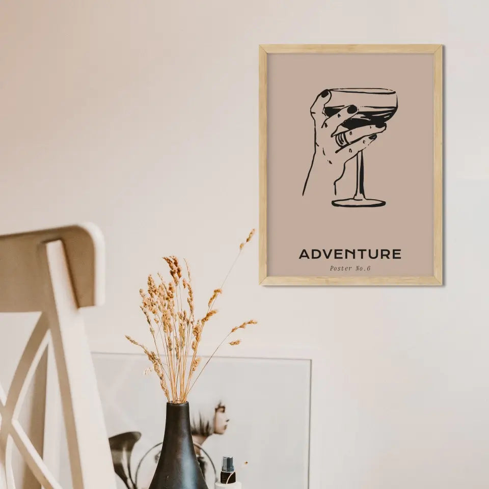 "Adventure" Travel Minimal Poster for Living Room